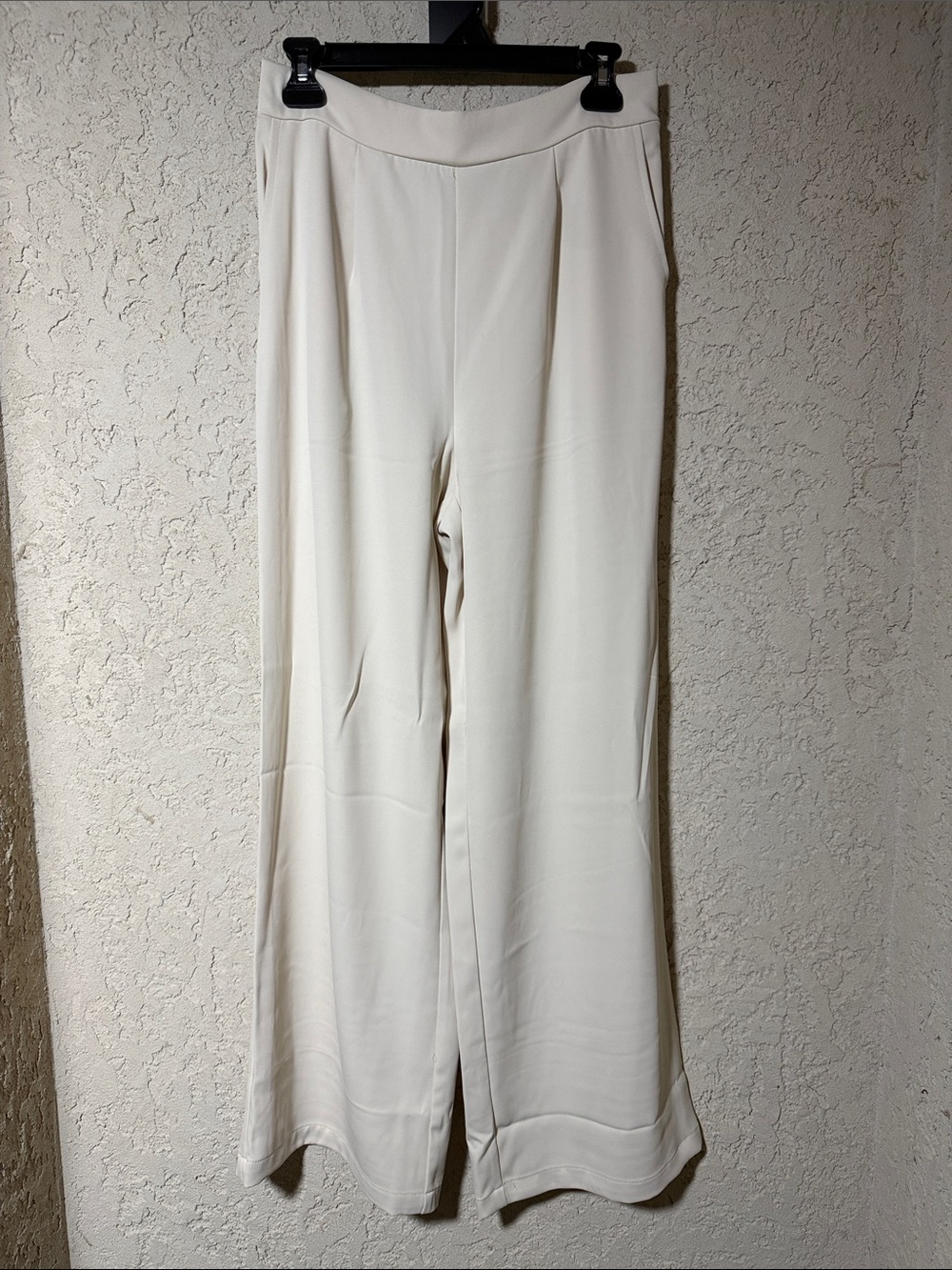 MELLODAY Cream Pleated Wide Leg Pants NWT Small